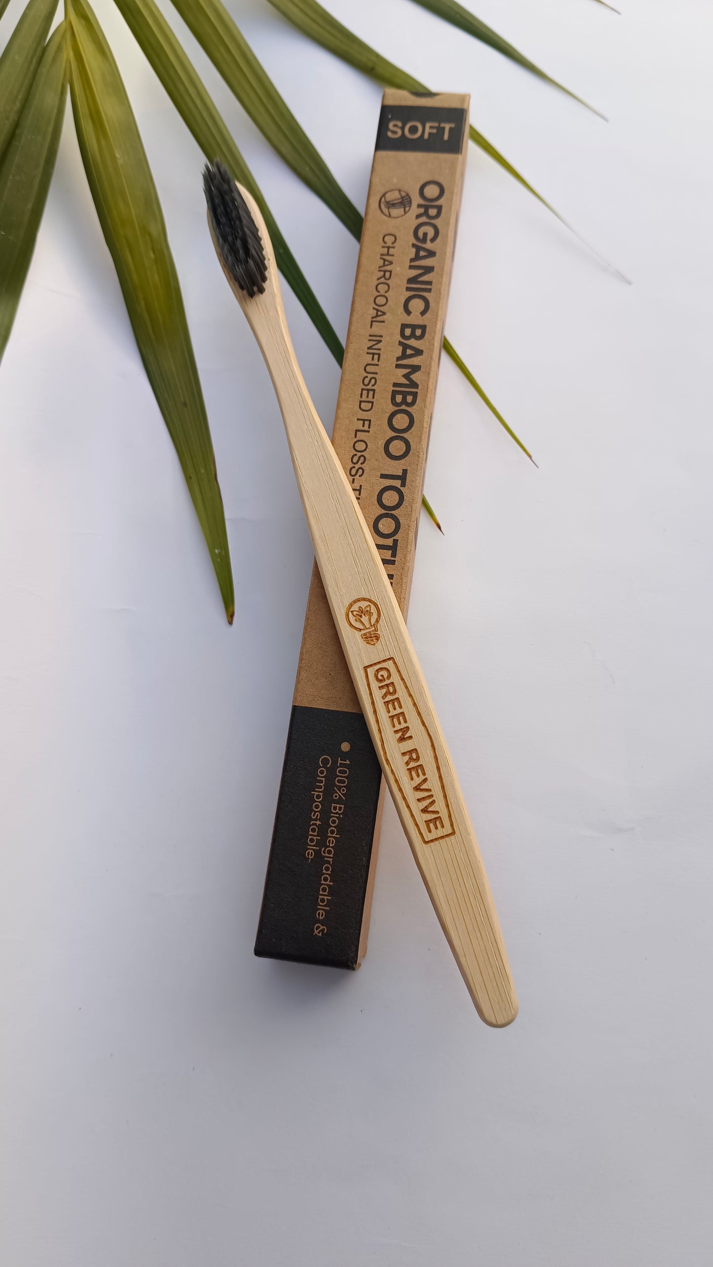 Bamboo Toothbrush For Sensitive Teeth | Charcoal Bristles Brush