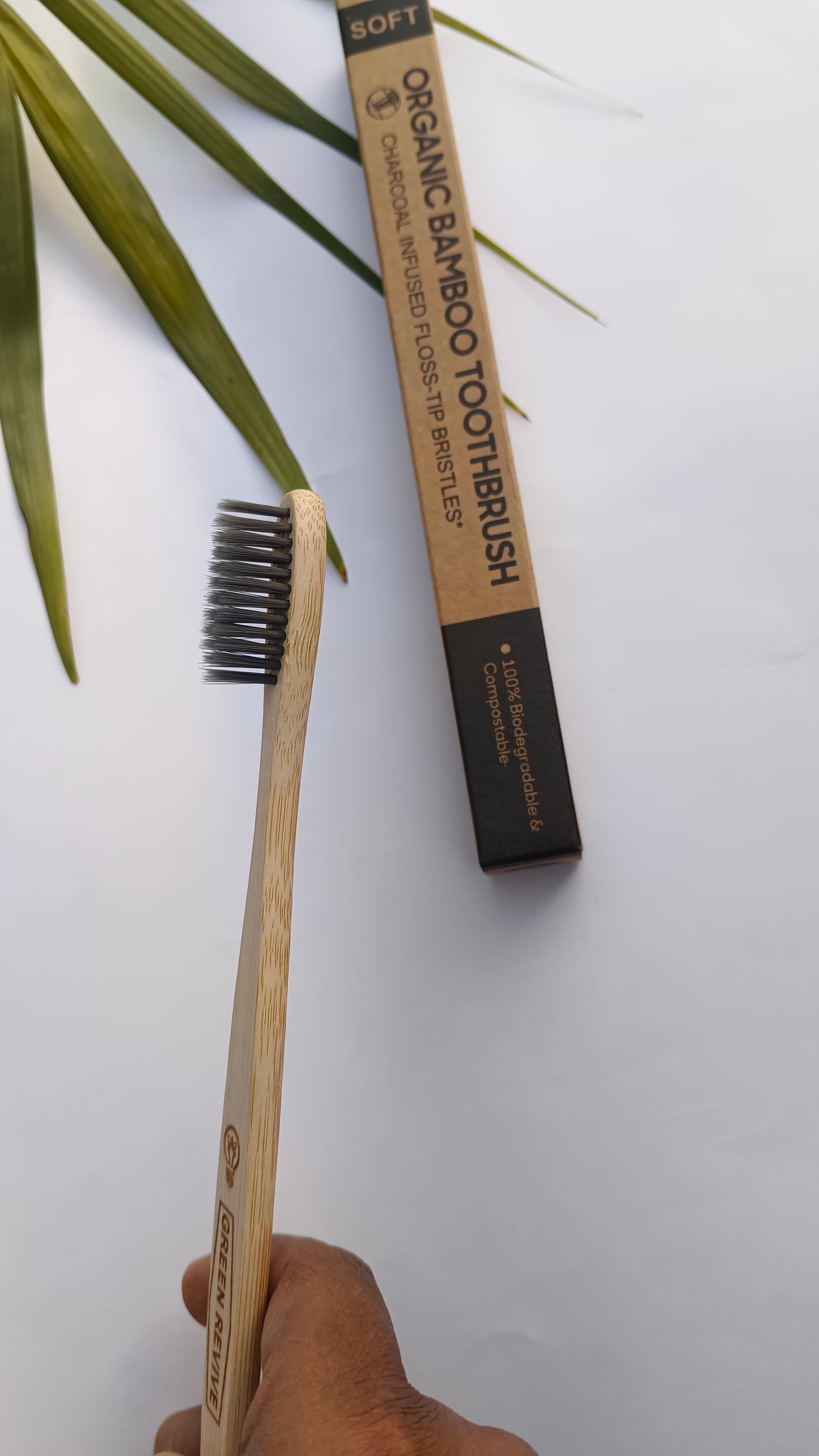 Bamboo Toothbrush For Sensitive Teeth | Charcoal Bristles Brush