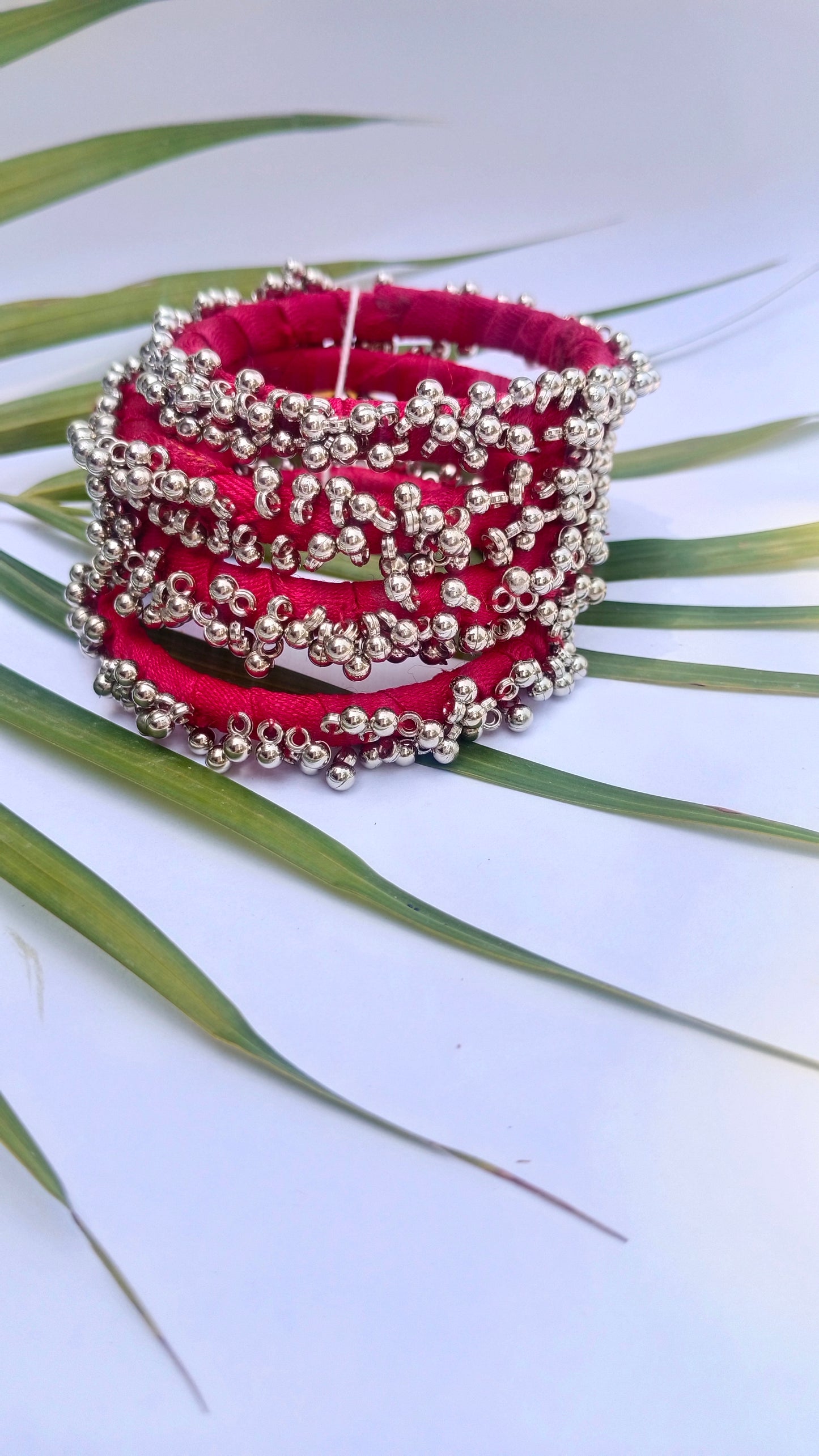 Fabric Bangle | Handmade and Upcycled || Ghungroo Bangle Set of 4