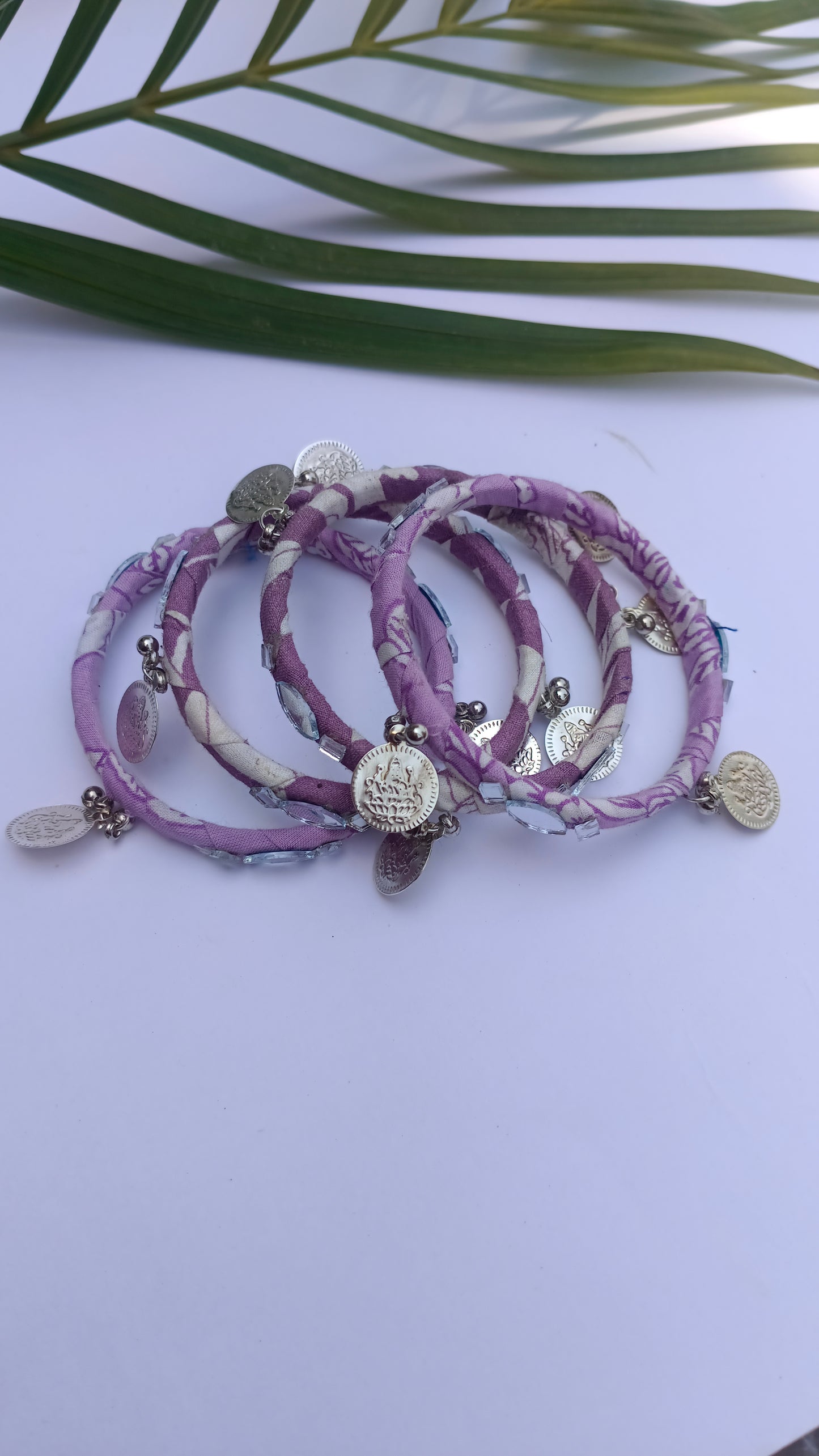 Boho Bangles || Handmade And Upcycled || purple Colour Set of 4 Bangles