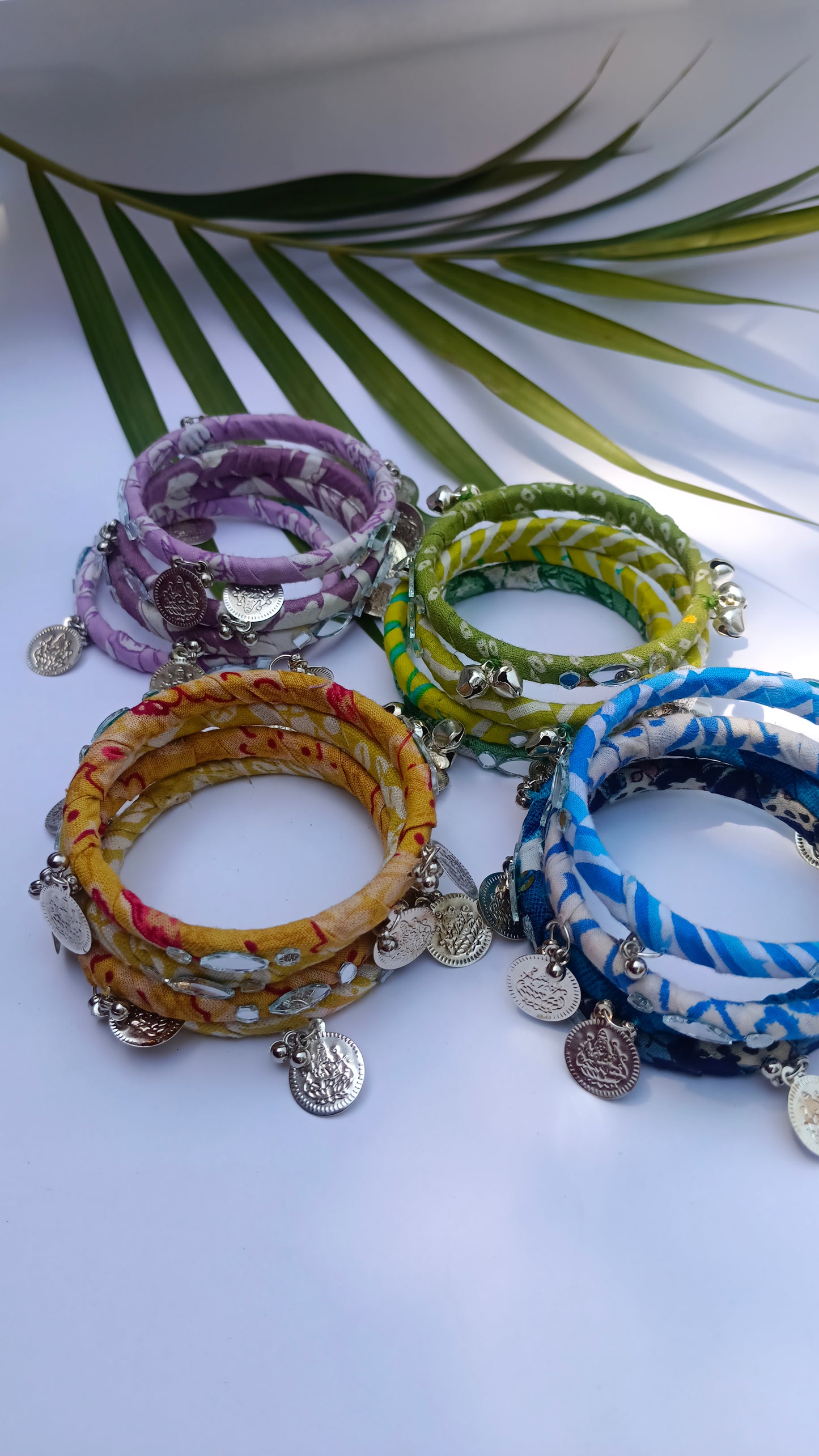 Boho Bangles || Handmade And Upcycled || purple Colour Set of 4 Bangles