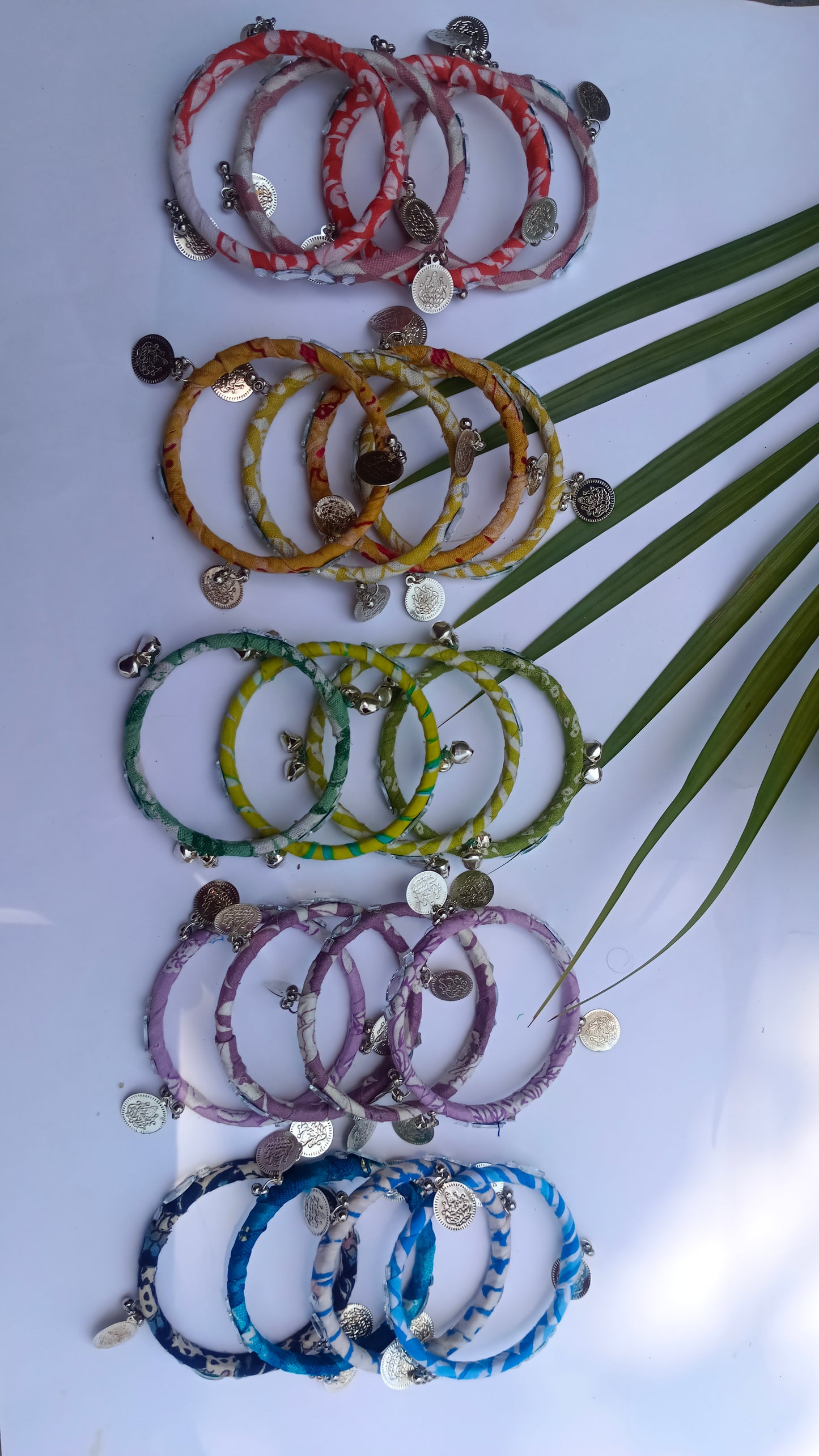 Boho Bangles || Handmade And Upcycled || Yellow Colour Set of 4 Bangles