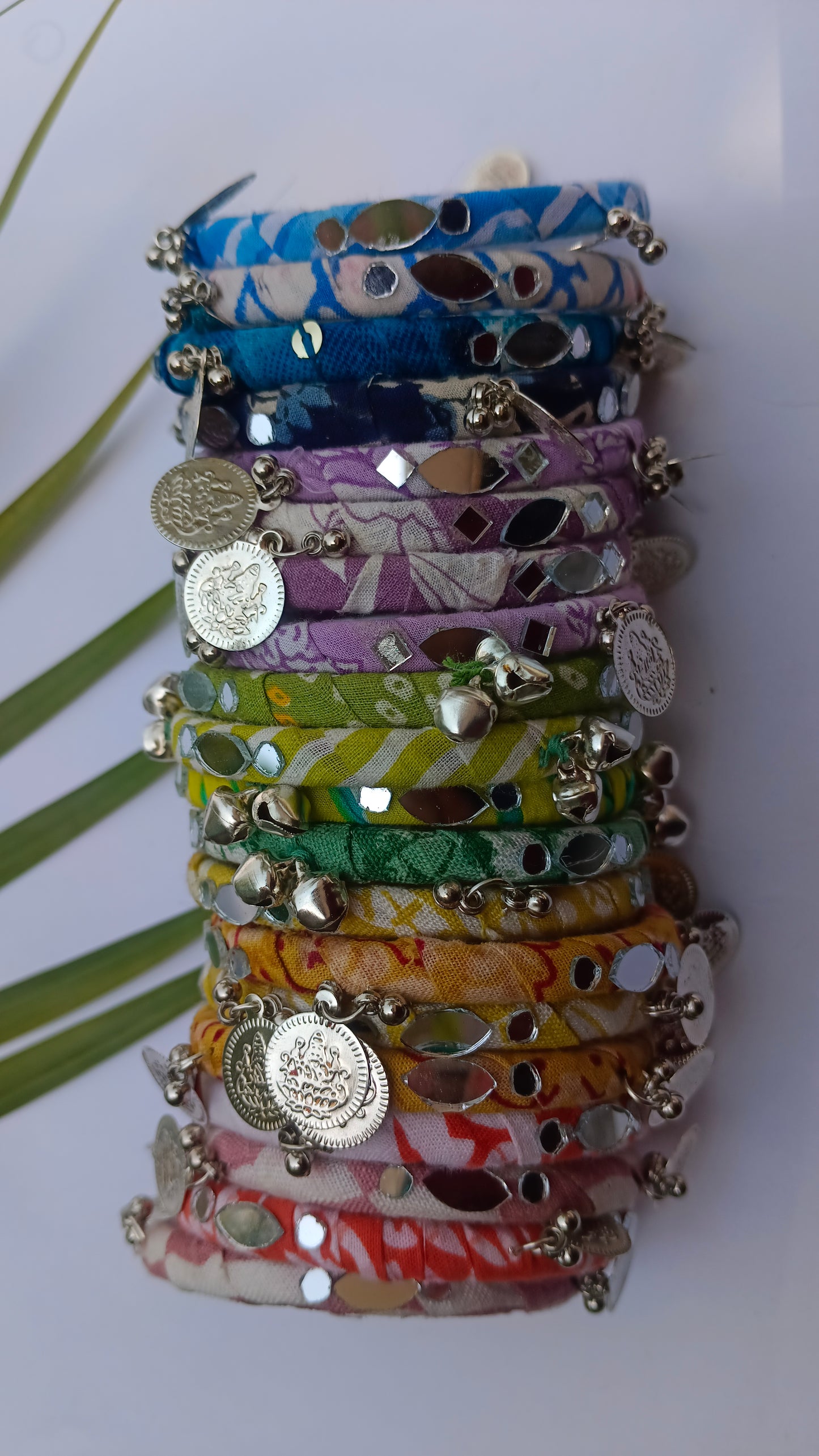 Boho Bangles || Handmade And Upcycled || purple Colour Set of 4 Bangles