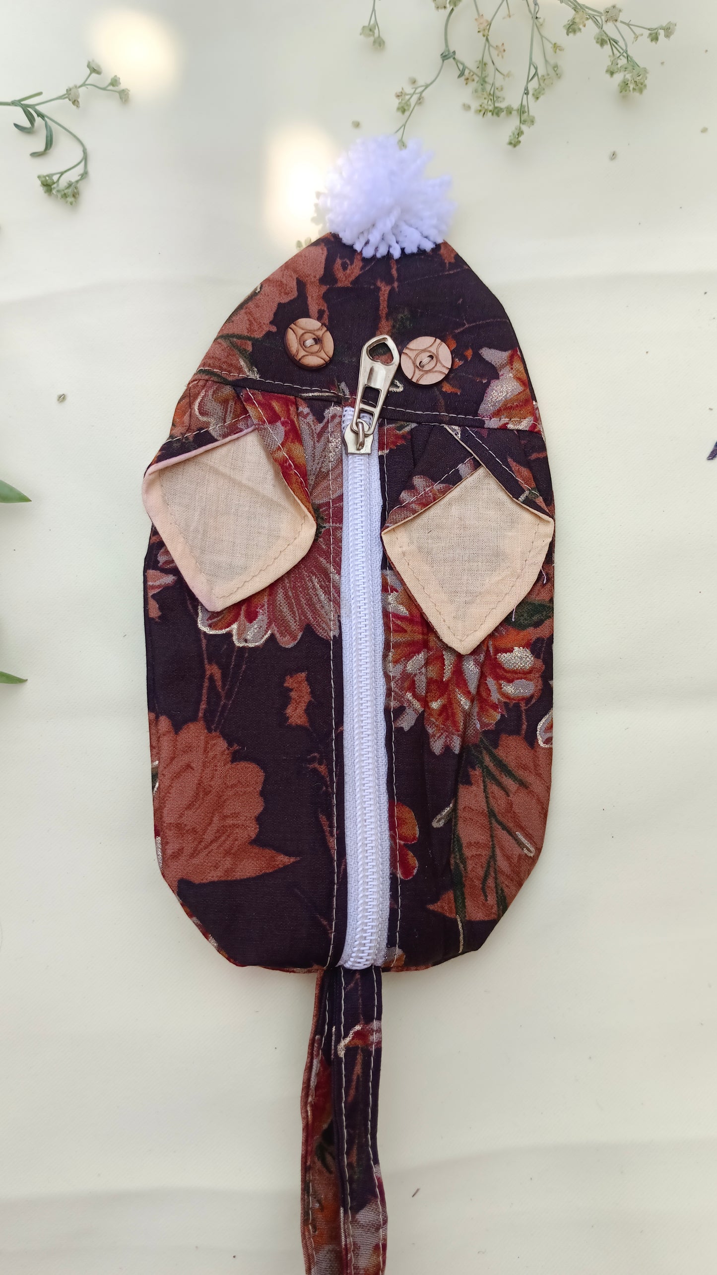 Upcycled Mouse-Shaped Pencil pouch