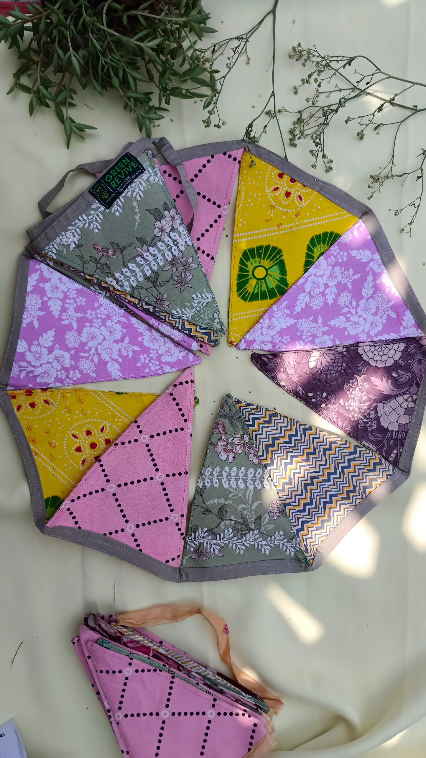 Multicolor buntings || Eco-Friendly Upcycled Fabric Buntings