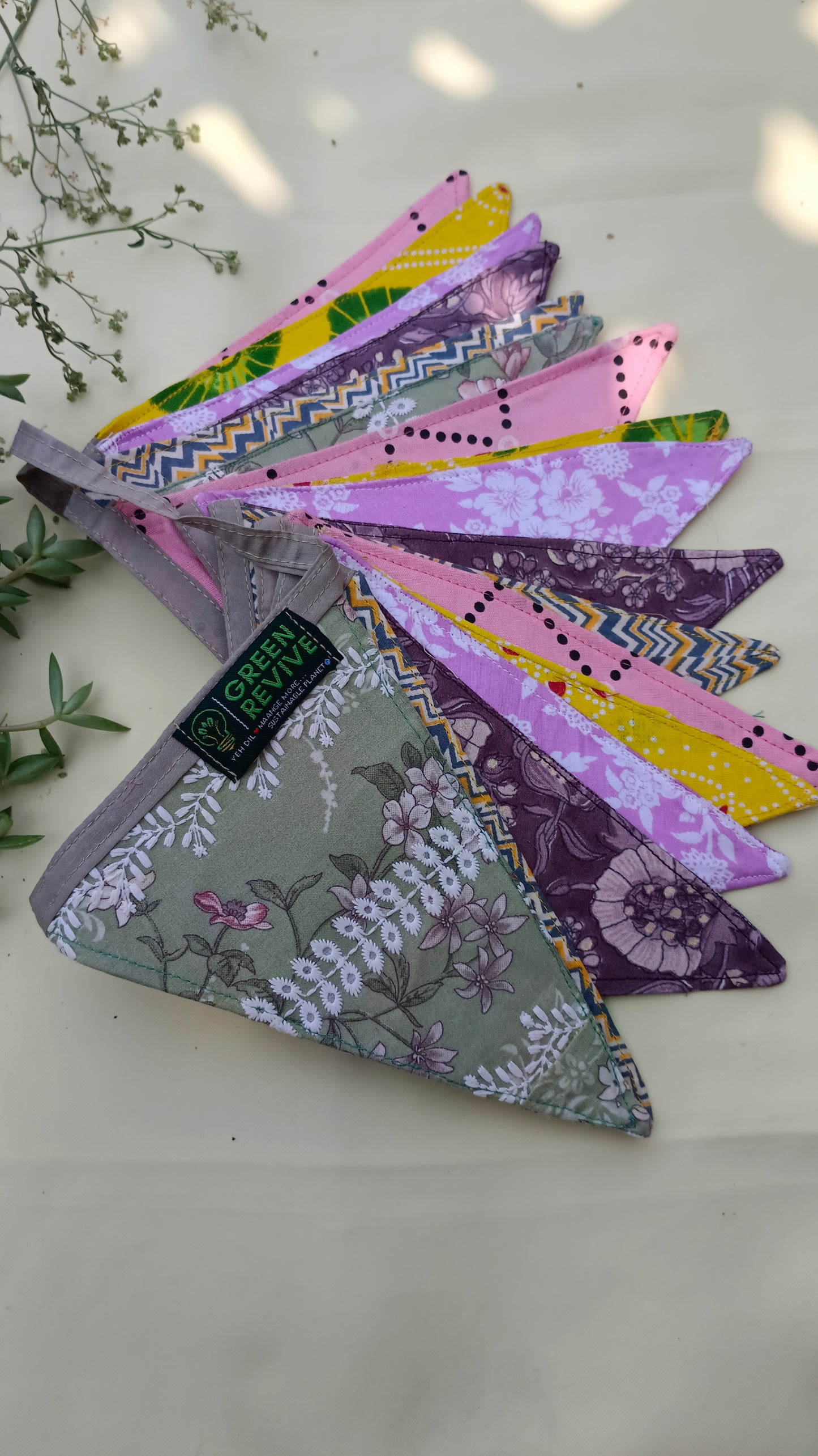 Multicolor buntings || Eco-Friendly Upcycled Fabric Buntings