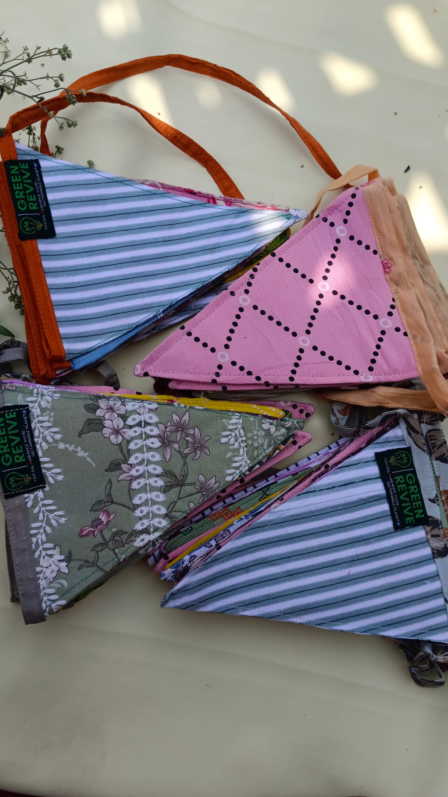 Multicolor buntings || Eco-Friendly Upcycled Fabric Buntings