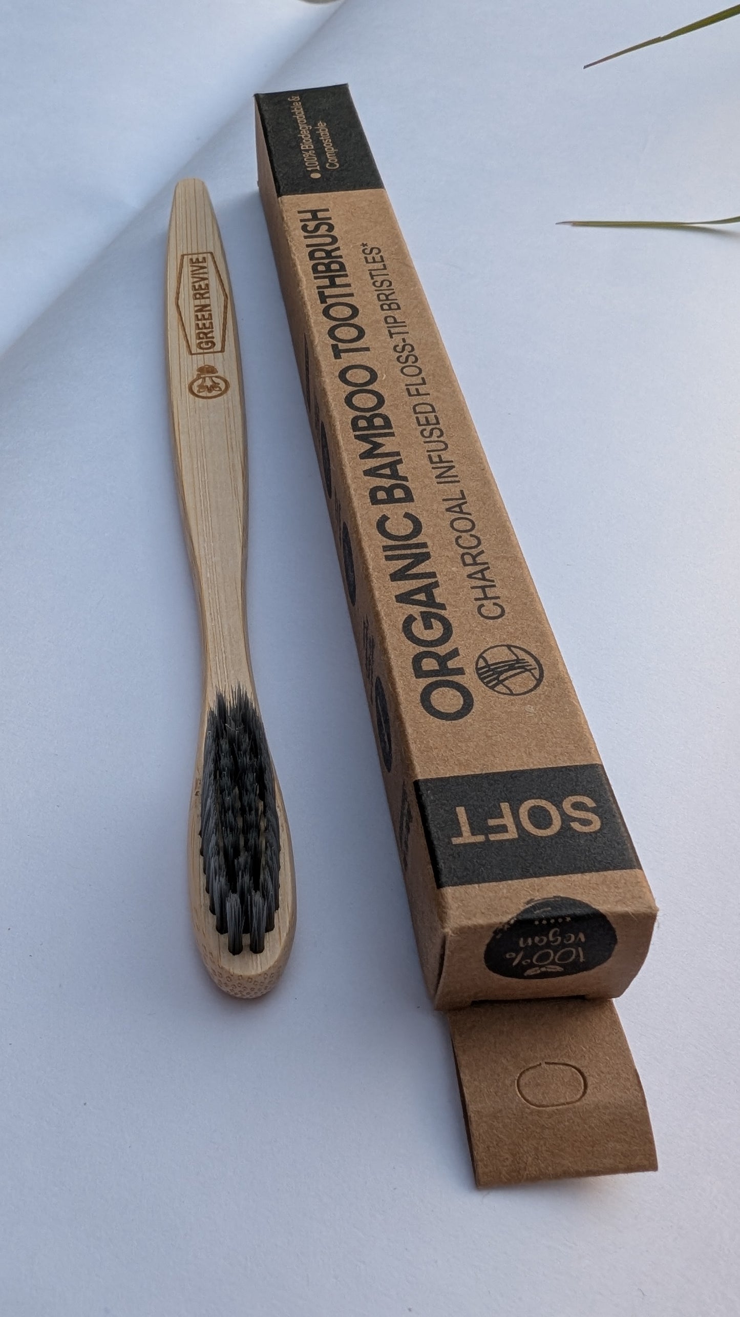 Bamboo Toothbrush For Sensitive Teeth | Charcoal Bristles Brush