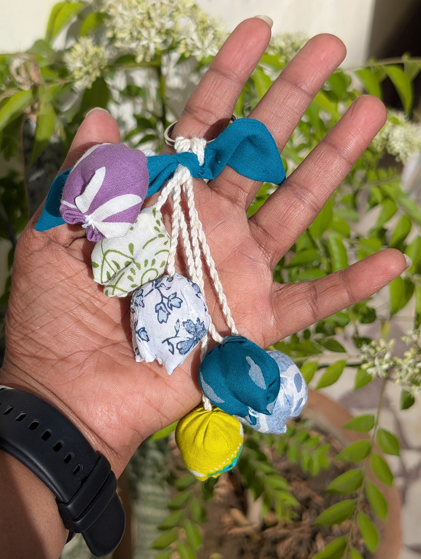 Multicolor Tulip Keychain | Upcycled and Handmade