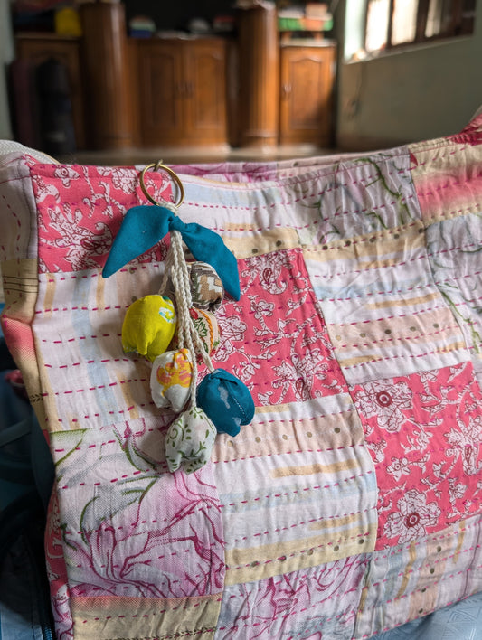 Multicolor Tulip Keychain | Upcycled and Handmade