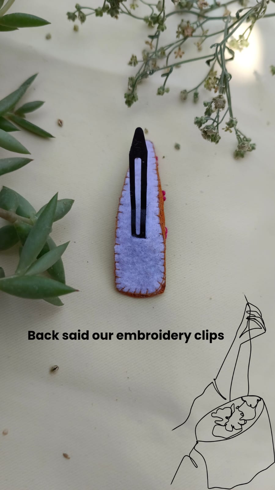 Floral Bloom Set || Hand-Embroidered Upcycled Hair Clips