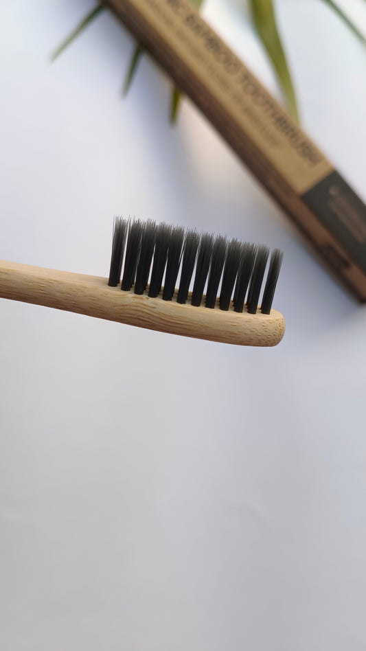 Bamboo Toothbrush For Sensitive Teeth | Charcoal Bristles