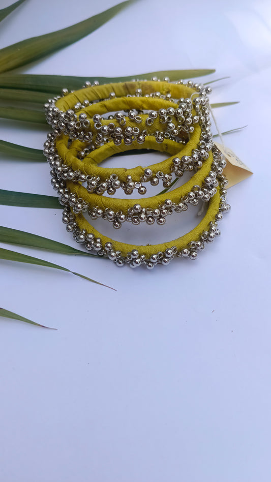Fabric Bangle | Handmade and Upcycled || Ghungroo Bangle set of 4