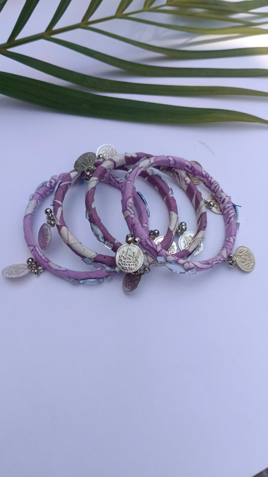 Boho Bangles || Handmade And Upcycled || purple Colour Set of 4 Bangles