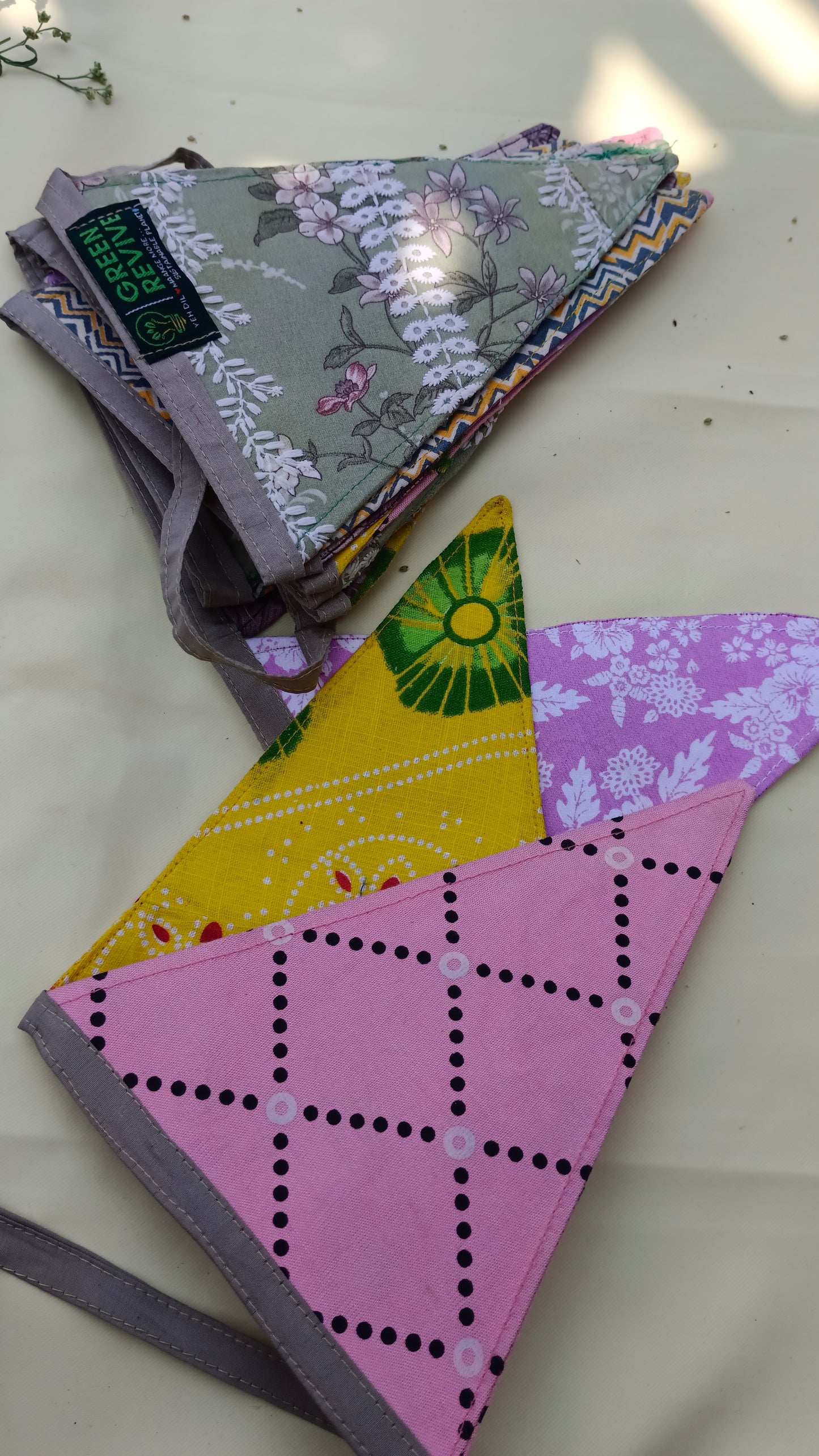 Multicolor buntings || Eco-Friendly Upcycled Fabric Buntings