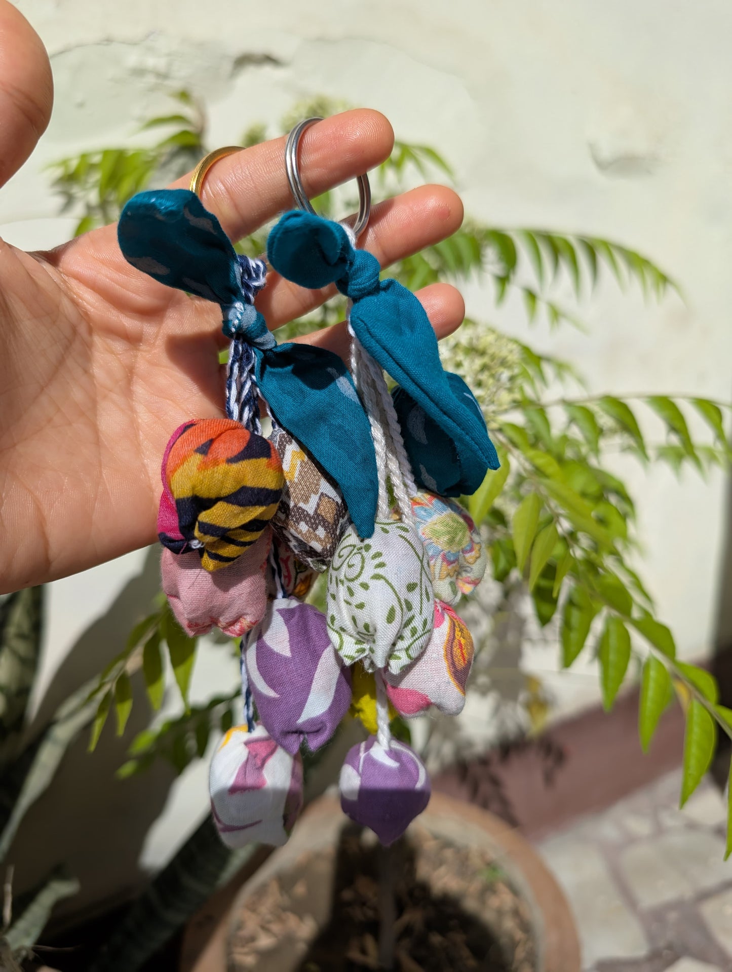 Multicolor Tulip Keychain | Upcycled and Handmade