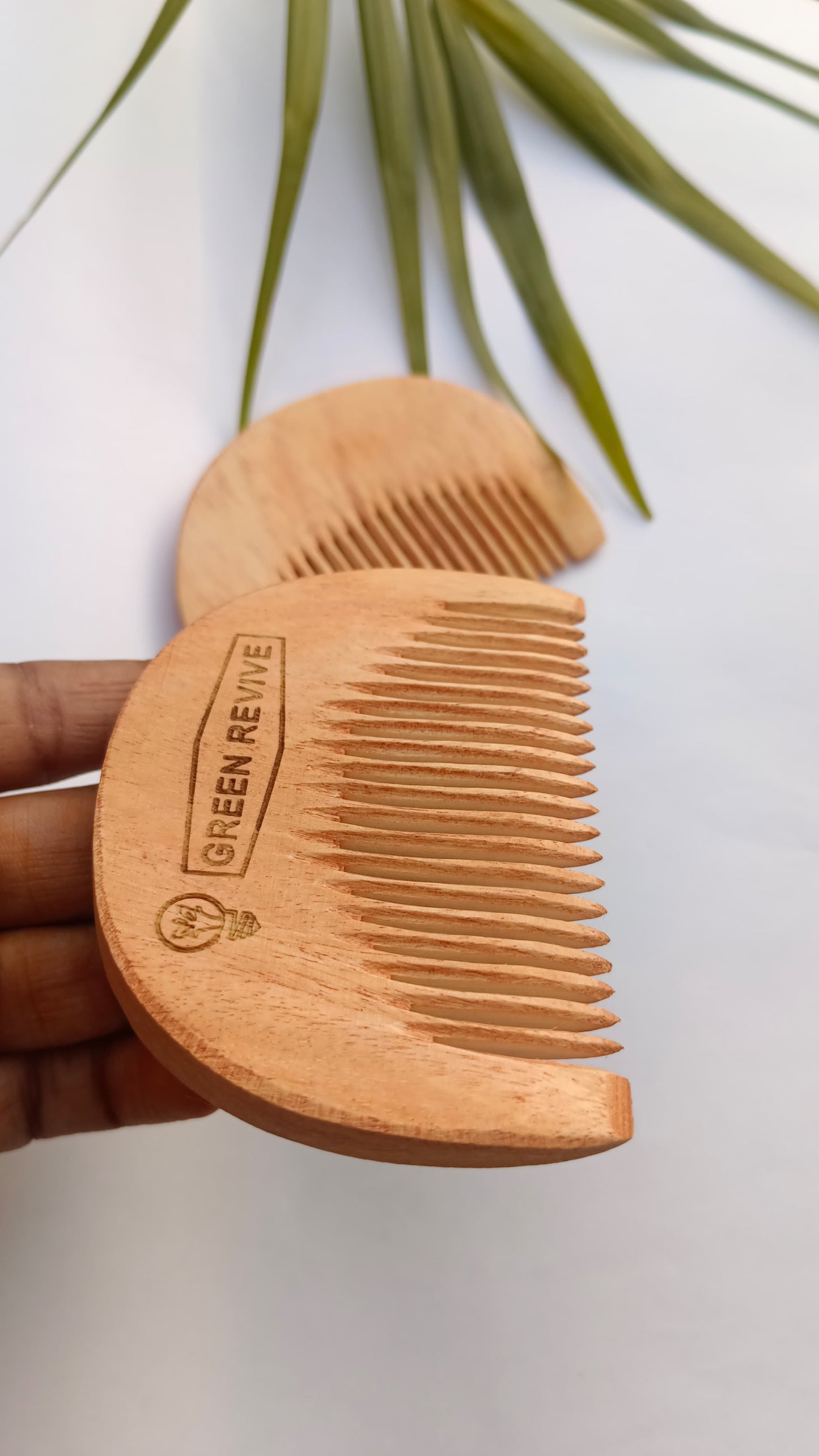 Pure Neem Wood Pocket Comb | Antibacterial Wooden Comb